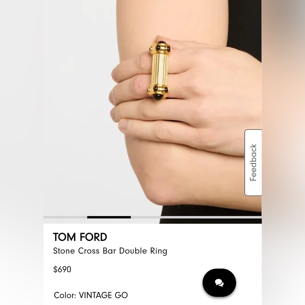 Tom Ford Gold and Black Double Ring. without original box. # 15